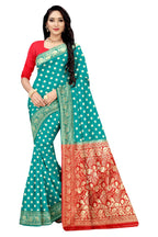 Vamika Rama Green Weaving Banarasi Jacquard Saree | Grocsy