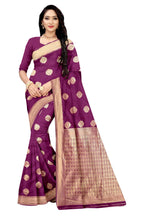 Vamika Purple Weaving Banarasi Jacquard Saree | Grocsy
