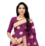 Vamika Purple Weaving Banarasi Jacquard Saree | Grocsy