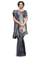 Vamika Weaving Banarasi Jacquard Grey Kanjivaram Saree | Grocsy