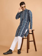 Vastranavya Grey Exclusive Festival Wear Pure Viscose Rayon Sequence & Foil Mirror Heavy Embroidered Work Kurta | Grocsy