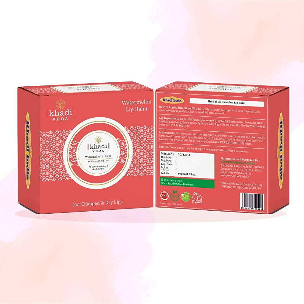 Khadi Veda Watermelon Lip Balm | Grocsy