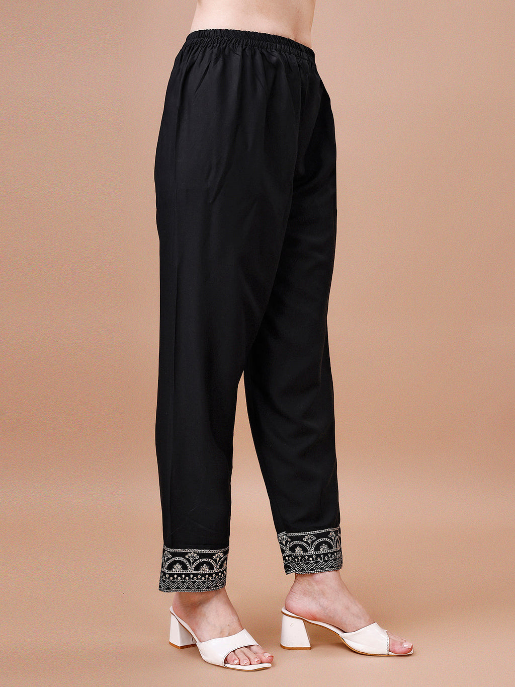 Embroidered Chevron Printed Cotton Kurta With Pant, Multicolor - Hiral Fashion | Grocsy