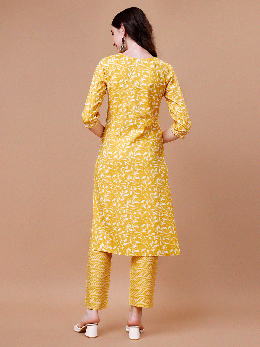 Embroidered & Floral Printed Cotton Kurta With Pant & Dupatta Set, Multicolor - Hiral Fashion | Grocsy