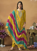 Vegaa Fashion Yellow Chinon Silk Embroidered Salwar Suit | Grocsy