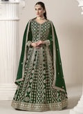Vegaa Fashion Green Faux Georgette Embroidered Anarkali Suit | Grocsy
