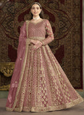 Vegaa Fashion Light Pink Net Embroidered Anarkali Suit | Grocsy