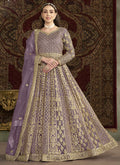 Vegaa Fashion Lavender Net Embroidered Anarkali Suit | Grocsy