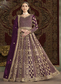 Vegaa Fashion Violet Net Embroidered Anarkali Suit | Grocsy