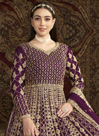 Vegaa Fashion Violet Net Embroidered Anarkali Suit | Grocsy