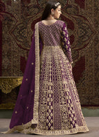 Vegaa Fashion Violet Net Embroidered Anarkali Suit | Grocsy