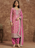 Vegaa Fashion Pink Dola Silk Jacquard Designer Salwar Suit | Grocsy