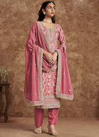 Vegaa Fashion Light Peach Dola Silk Jacquard Designer Salwar Suit | Grocsy