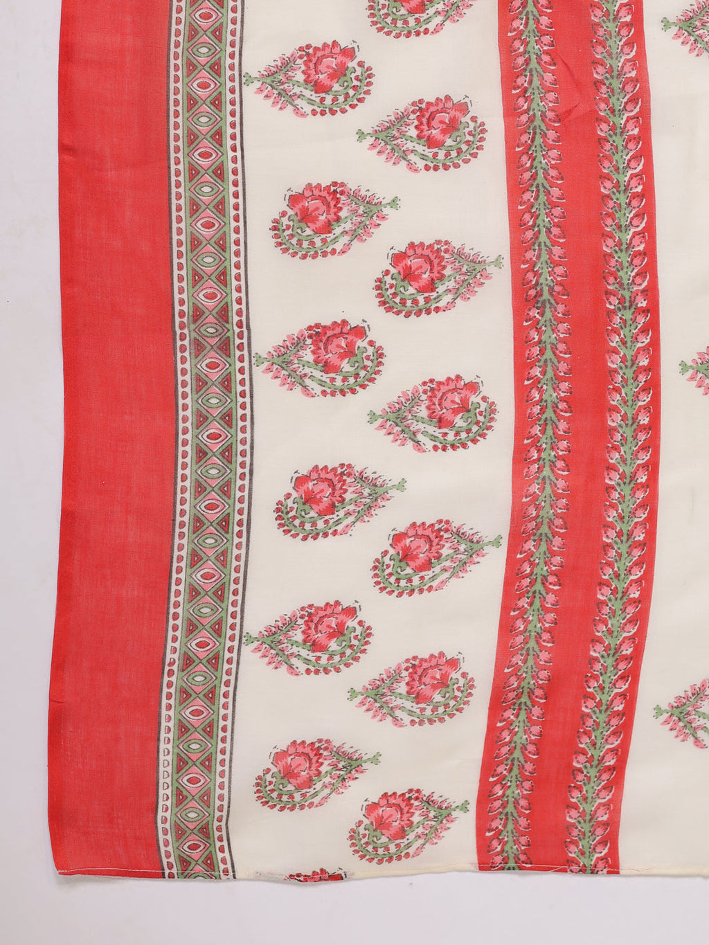 Janasya Regular Poly Cotton Cream Ethnic Motifs Notch Neck Set | Grocsy