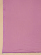 Janasya Straight Magics Slub Lavender Embroidered Round Neck Kurta,Bottom & Dupatta | Grocsy