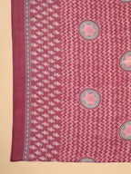Janasya Regular Poly Cotton Purple Printed Shirt Collar Kurta,Bottom & Dupatta | Grocsy