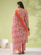 Janasya Regular Poly Cotton Off White Ethnic Motifs Round Neck Kurta Set | Grocsy