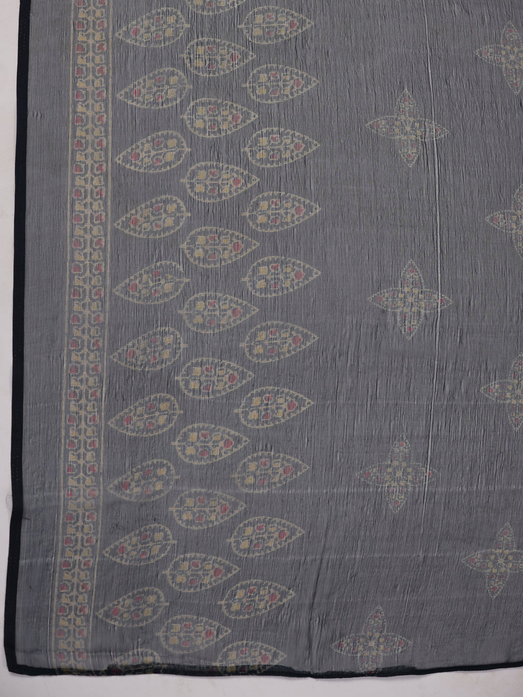Janasya Pleated Biscuit Slub Teal Ethnic Motifs V-Neck Kurta,Bottom & Dupatta | Grocsy