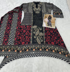 Aarshi Fashions Black Heavy Crepe Digital Print Palazzo Suits | Grocsy