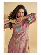 Aarshi Fashions Peach Heavy Crepe Digital Print Palazzo Suits | Grocsy