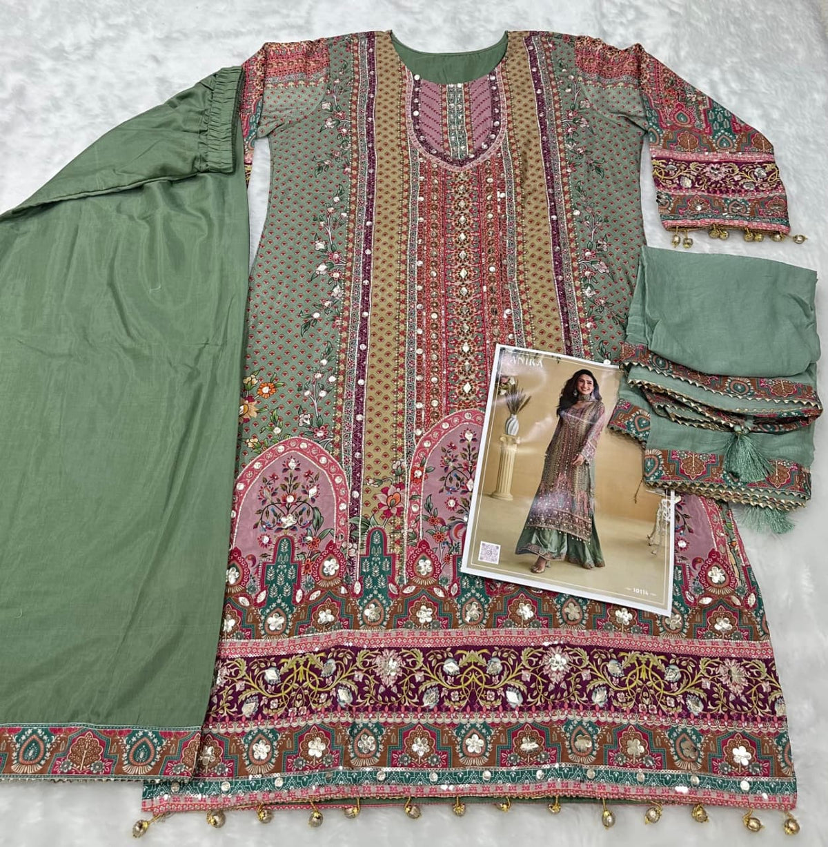 Aarshi Fashions Pink Heavy Crepe Digital Print Palazzo Suits | Grocsy
