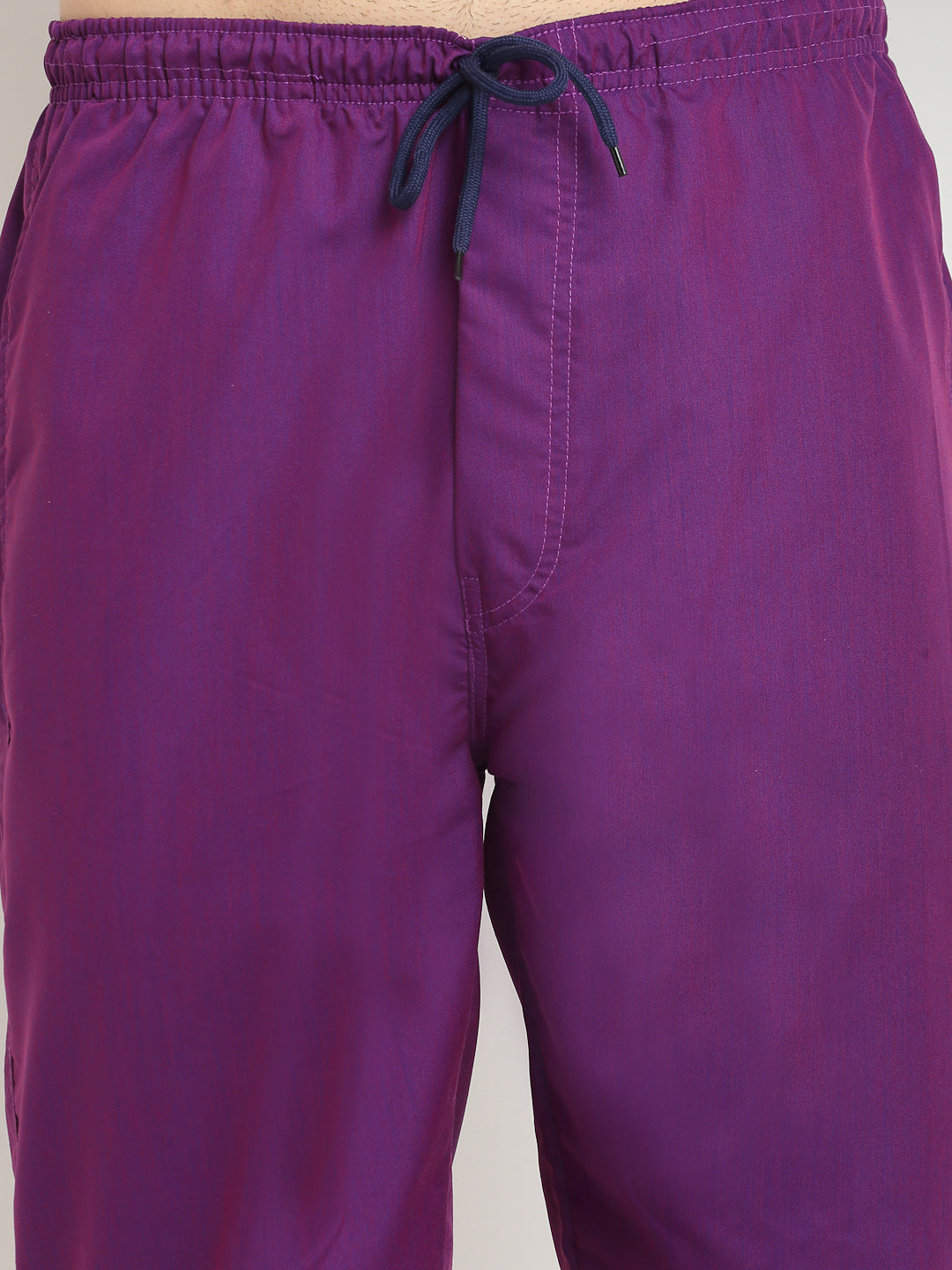 Jainish Men's Solid Cotton Track Pants - Purple | Grocsy
