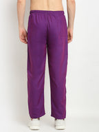 Jainish Men's Solid Cotton Track Pants - Purple | Grocsy