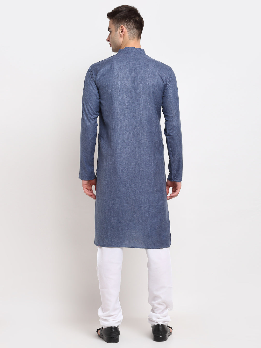 Jompers Men's Cotton Solid Kurta Pyjama - Dark-Grey | Grocsy