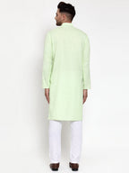 Jompers Men's Cotton Solid Kurta Pyjama - Lime | Grocsy