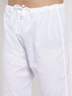 Jompers Men's Navy-Blue & White Solid Kurta with Churidar | Grocsy