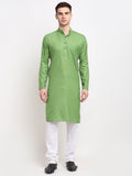 Jompers Men's Cotton Solid Kurta Pyjama - Parrot | Grocsy