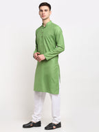 Jompers Men's Cotton Solid Kurta Pyjama - Parrot | Grocsy