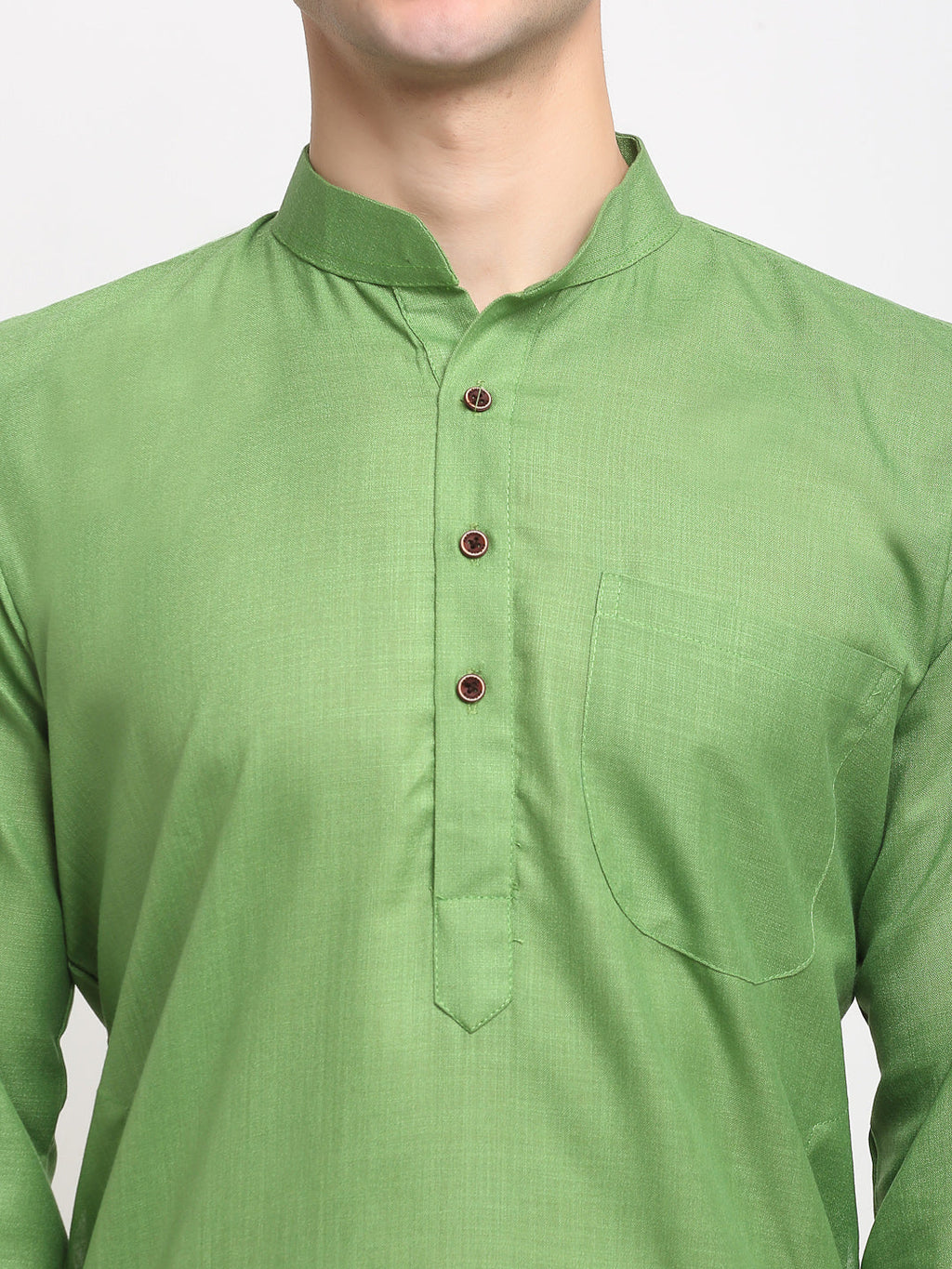 Jompers Men's Cotton Solid Kurta Pyjama - Parrot | Grocsy