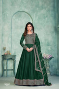 Anaita Green Embroidered Art Silk Anarkali Suit | Grocsy