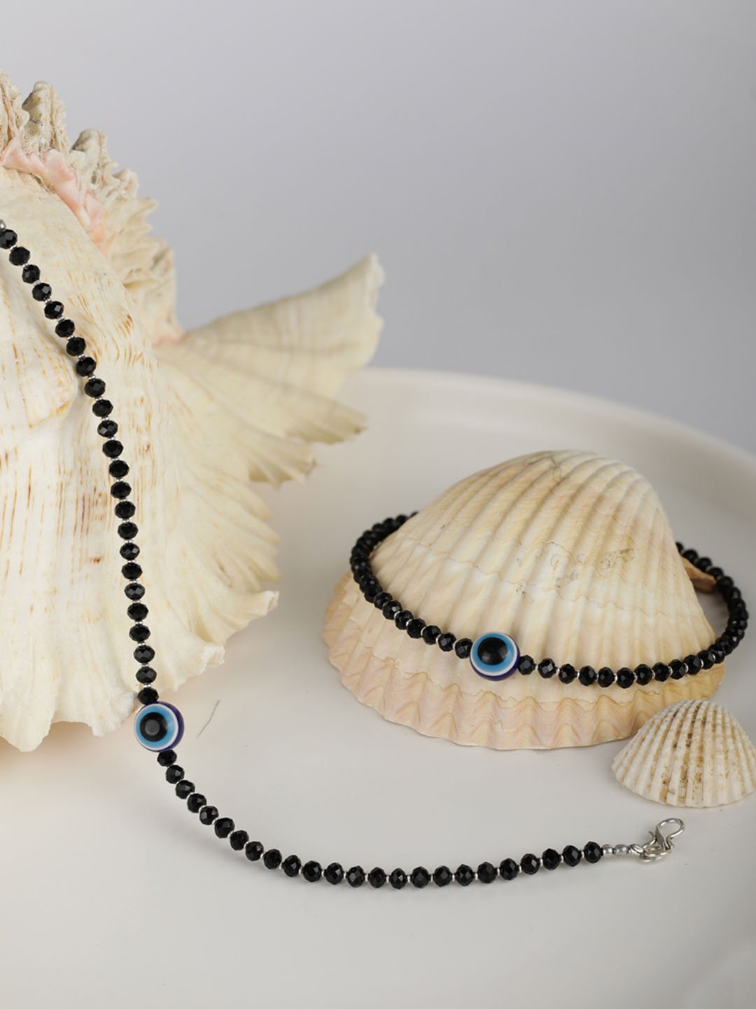 Priyaasi Women Black Beads Silver Plated Traditional Anklets - Limited Time Offer | Grocsy