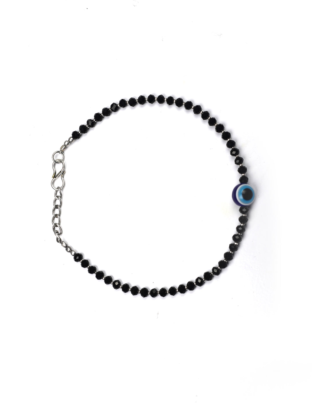 Priyaasi Women Black Beads Silver Plated Traditional Anklets - Limited Time Offer | Grocsy