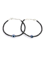 Priyaasi Women Black Beads Silver Plated Traditional Anklets - Limited Time Offer | Grocsy