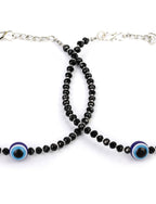 Priyaasi Women Black Beads Silver Plated Traditional Anklets - Limited Time Offer | Grocsy
