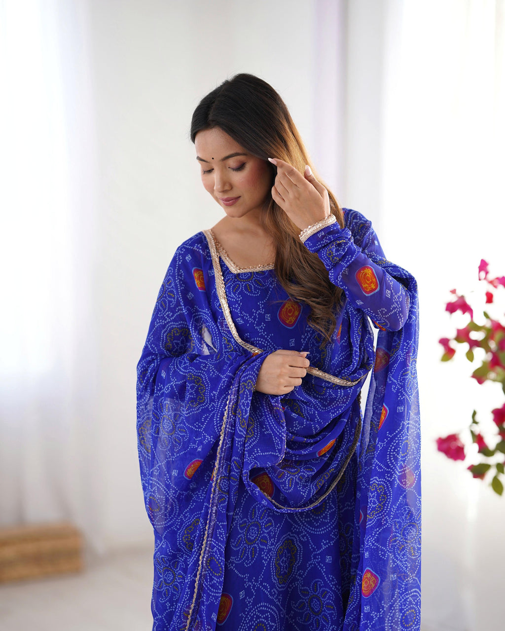 Lehenga Mart Wedding Wear Anarkali Suit With Dupatta - Blue | Grocsy