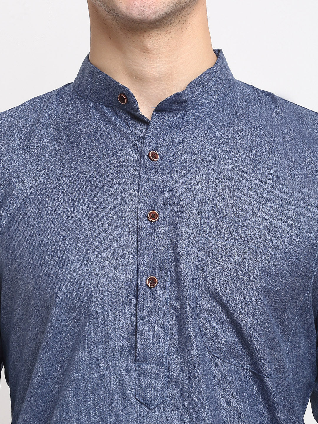 Jompers Men's Solid Cotton Kurta - Dark-Grey | Grocsy