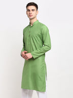 Jompers Men's Solid Cotton Kurta - Parrot | Grocsy