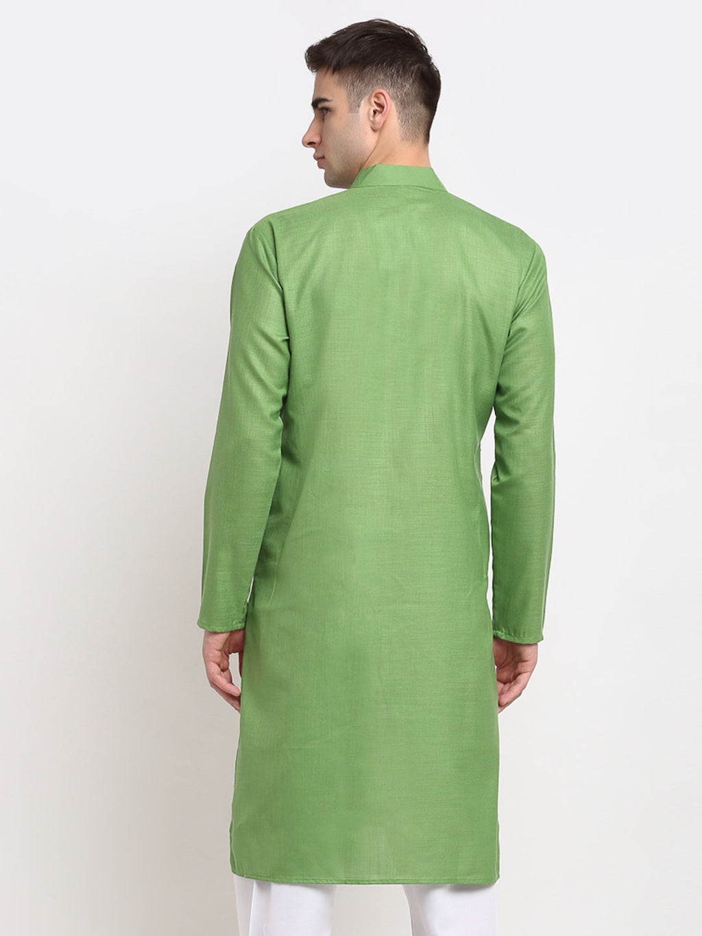 Jompers Men's Solid Cotton Kurta - Parrot | Grocsy