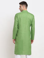 Jompers Men's Solid Cotton Kurta - Parrot | Grocsy