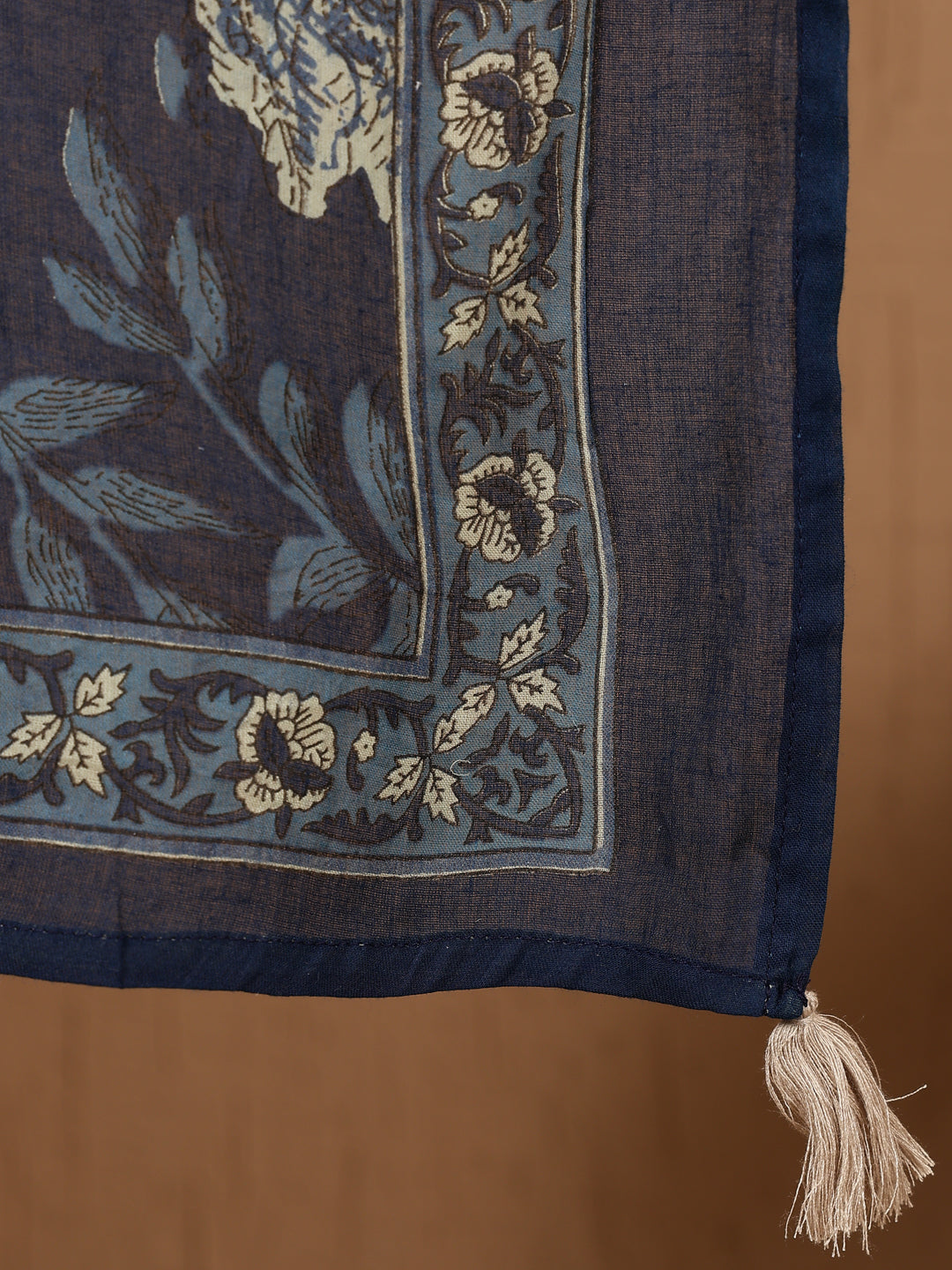Antaran Blue Pure Cotton Embellished Kurta Pant & Dupatta Set | Grocsy