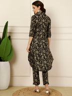 Antaran Black Pure Cotton Printed Co Ord Set | Grocsy