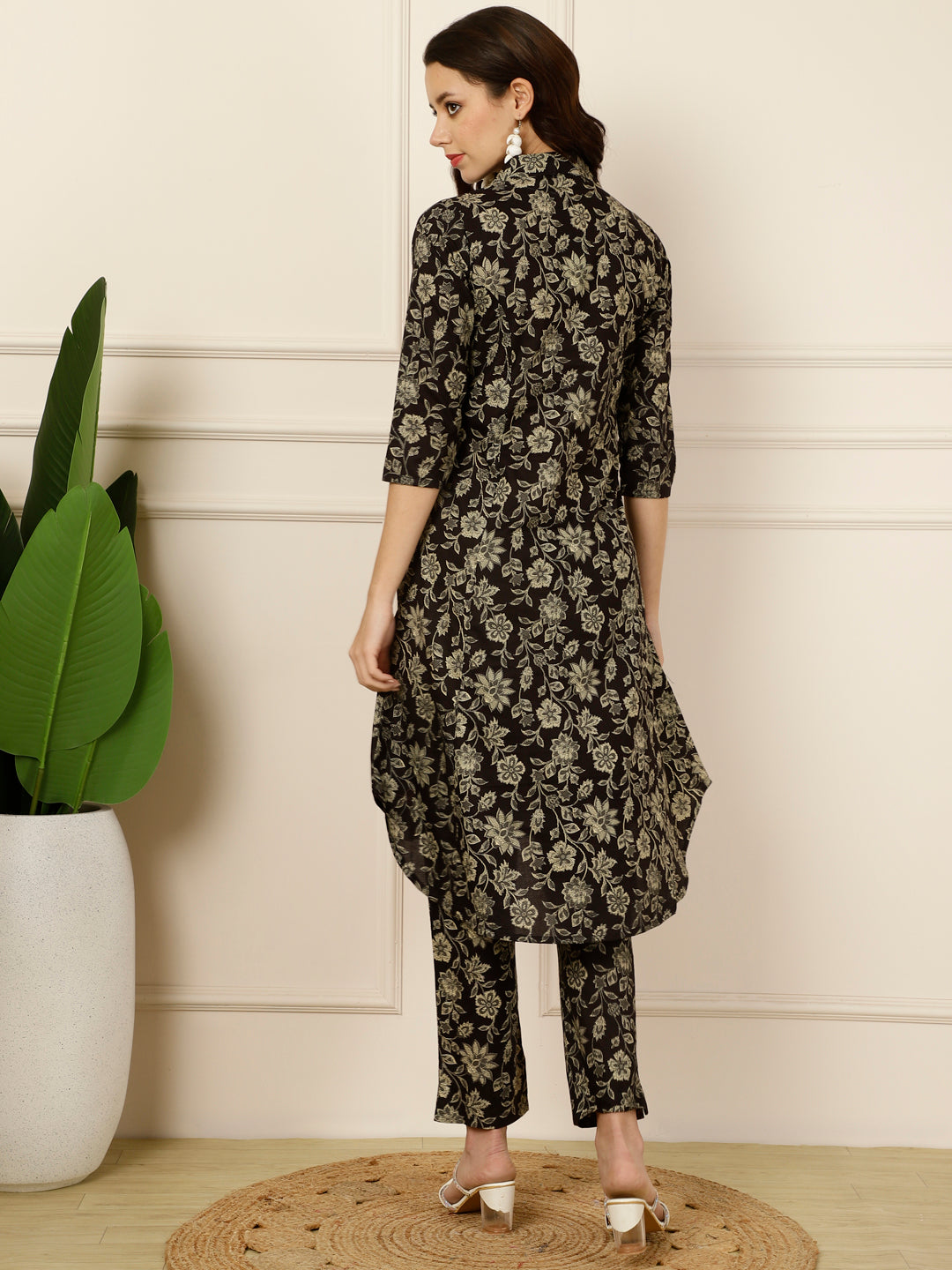 Antaran Black Pure Cotton Printed Co Ord Set | Grocsy
