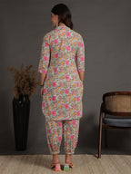 Antaran Sky Blue Pure Cotton Floral Printed Co Ord Set | Grocsy