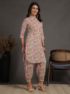 Antaran Sky Blue Pure Cotton Floral Printed Co Ord Set | Grocsy