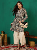Antaran Black Pure Cotton Printed Tunic | Grocsy