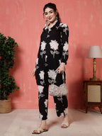 Antaran Black Pure Cotton Printed Co Ord Set | Grocsy